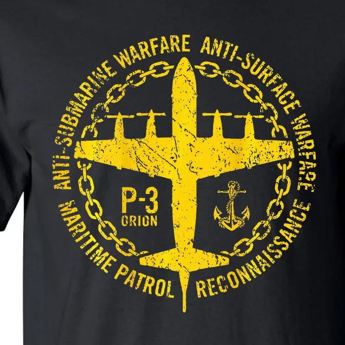 P 3 Orion Antisubmarine Warfare Patrol Military Aircraft Tall T-Shirt