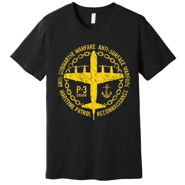 P 3 Orion Antisubmarine Warfare Patrol Military Aircraft Premium T-Shirt