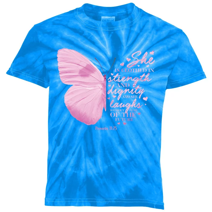 Proverbs 31 Worship Scripture Verse Gift Her Mom Great Gift Kids Tie-Dye T-Shirt