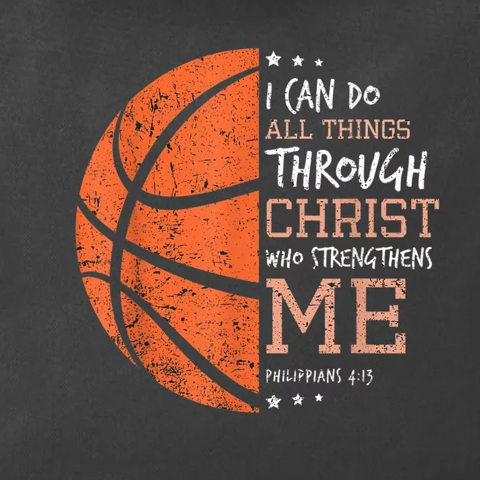 Philippians 4 13 I Can Do All Things Christian Basketball Zip Tote Bag