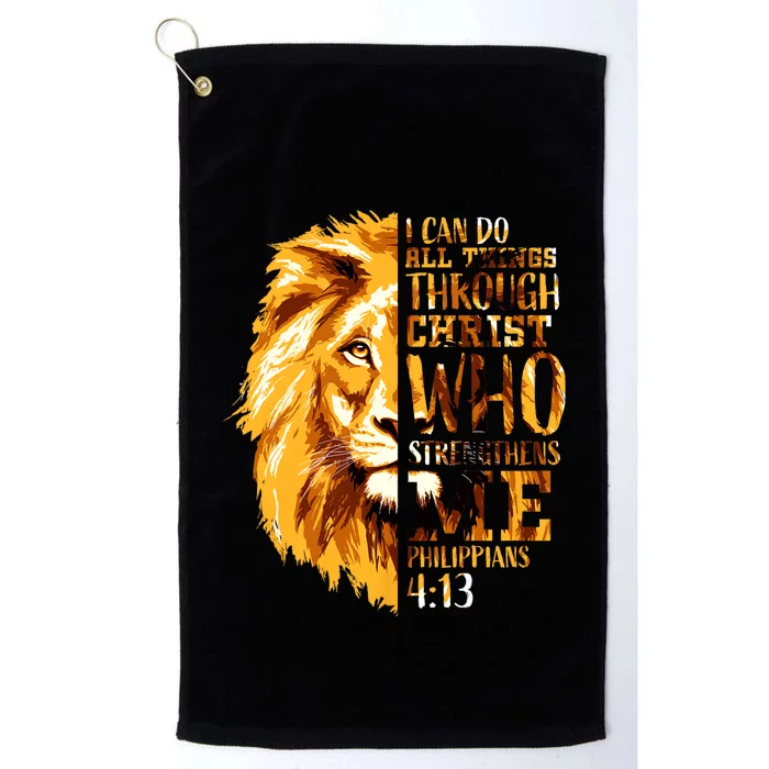 Philippians 4 13 I Can Do All Things Through Christ Who Strengthens Me Lion Platinum Collection Golf Towel