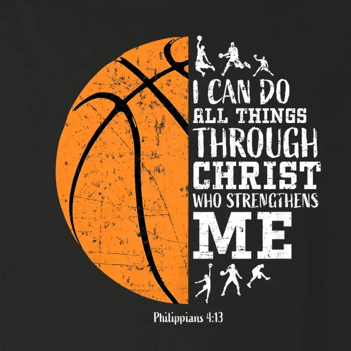 Philippians 4 13 I Can Do All Things Through Christ Who Strengthens Me Basketbal Toddler Long Sleeve Shirt