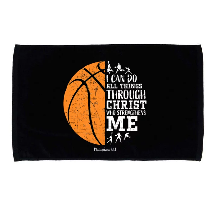 Philippians 4 13 I Can Do All Things Through Christ Who Strengthens Me Basketbal Microfiber Hand Towel