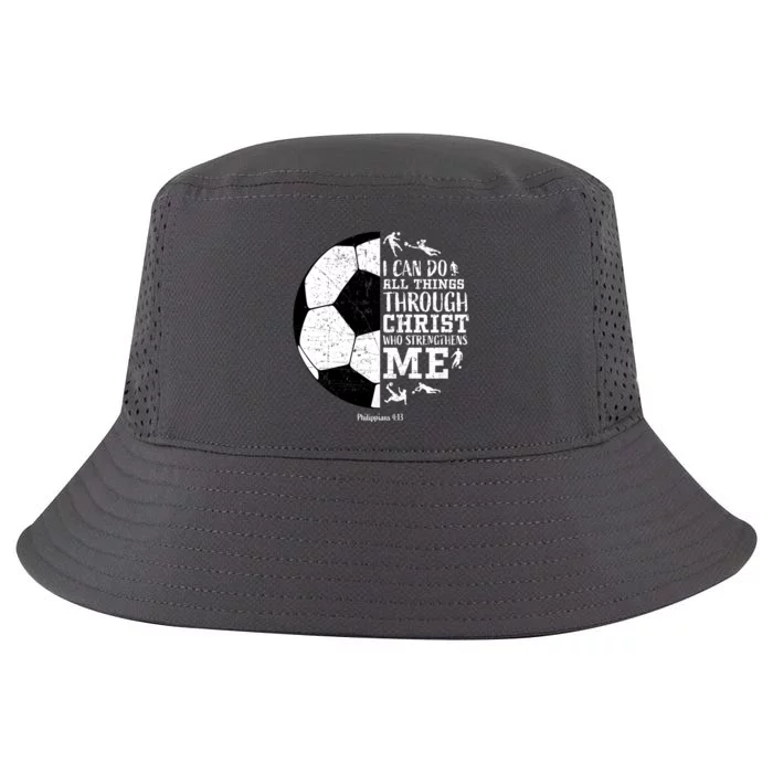 Philippians 4 13 I Can Do All Things Through Christ Who Strengthens Me Soccer Cool Comfort Performance Bucket Hat