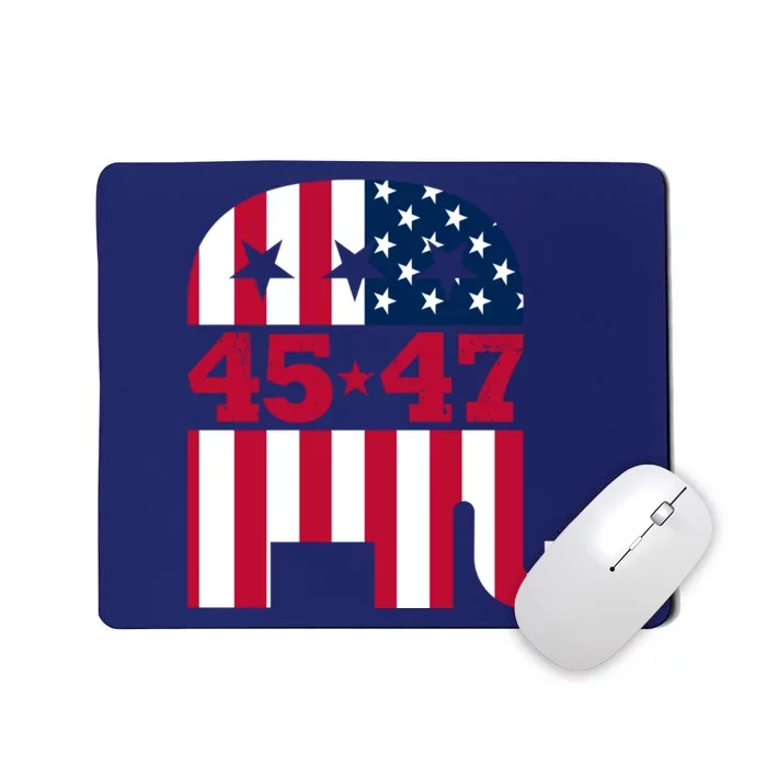 Pro 45 47 Trump 2024 American Flag Mousepad