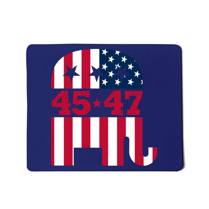 Pro 45 47 Trump 2024 American Flag Mousepad