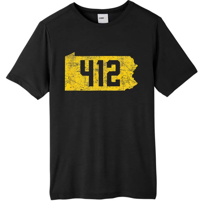 Pittsburgh 412 Area Code Yinzer Retro Souvenir ChromaSoft Performance T-Shirt