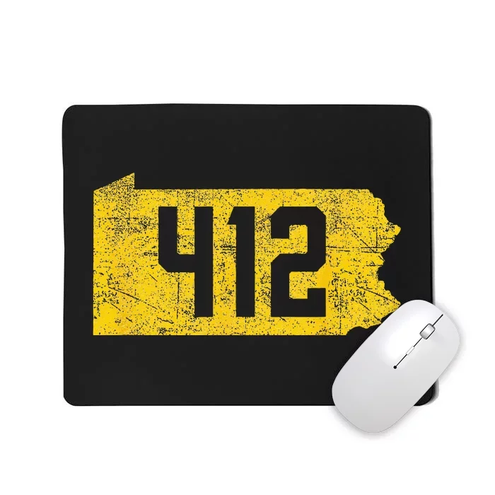 Pittsburgh 412 Area Code Yinzer Retro Souvenir Mousepad