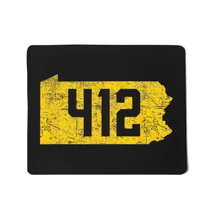 Pittsburgh 412 Area Code Yinzer Retro Souvenir Mousepad