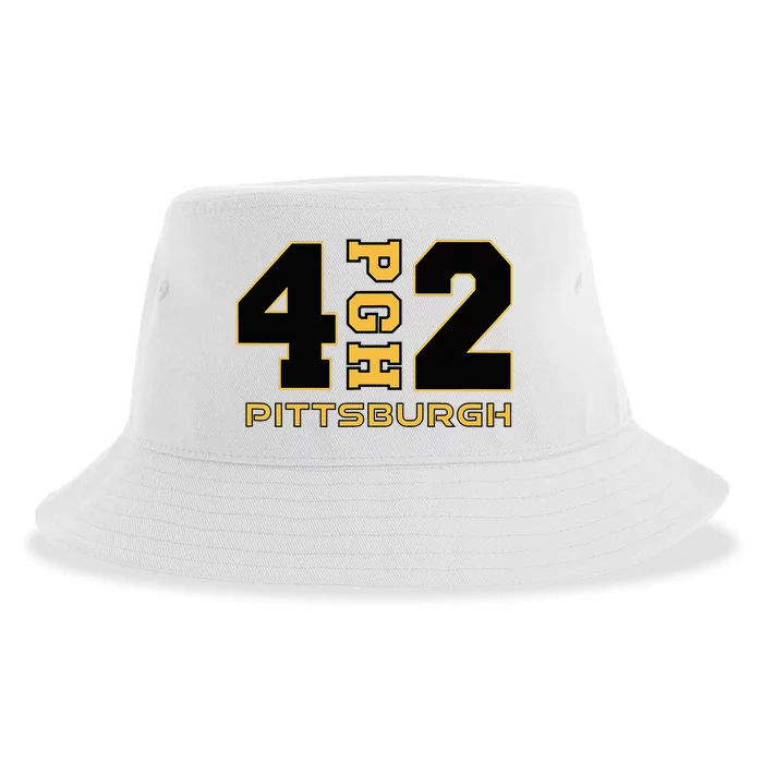 Pennsylvania 412 Area Code Burgh Steel City Local Pittsburgh Sustainable Bucket Hat