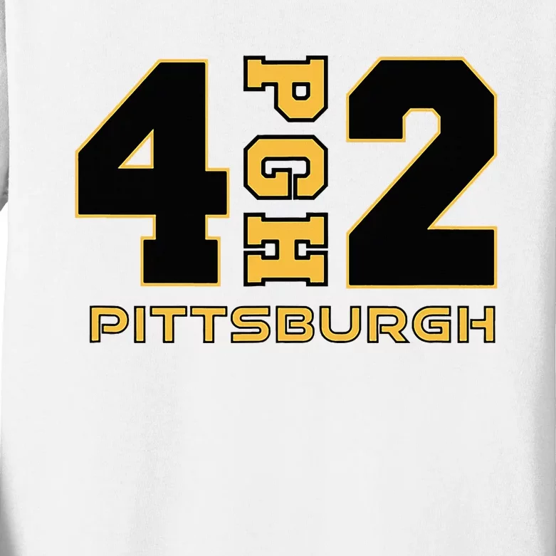 Pennsylvania 412 Area Code Burgh Steel City Local Pittsburgh Kids Long Sleeve Shirt