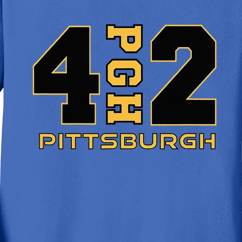 Pennsylvania 412 Area Code Burgh Steel City Local Pittsburgh Kids Long Sleeve Shirt