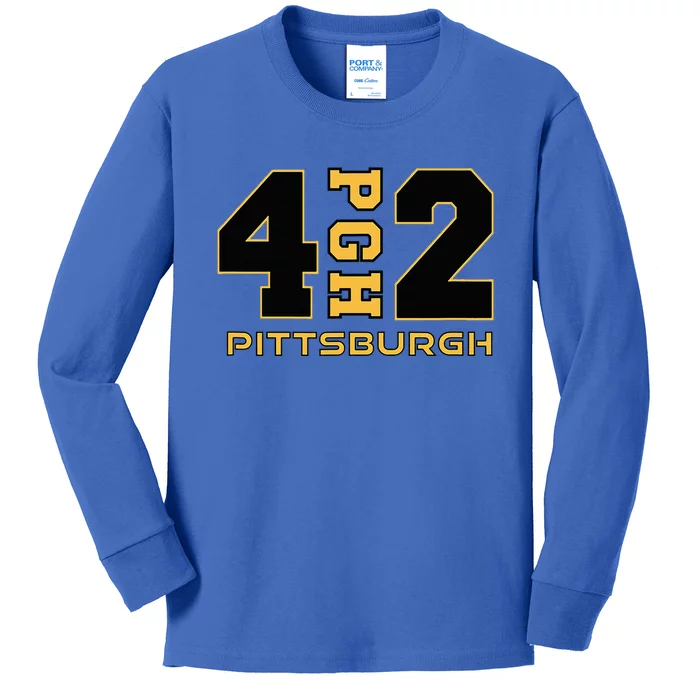 Pennsylvania 412 Area Code Burgh Steel City Local Pittsburgh Kids Long Sleeve Shirt