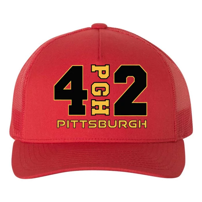 Pennsylvania 412 Area Code Burgh Steel City Local Pittsburgh Yupoong Adult 5-Panel Trucker Hat