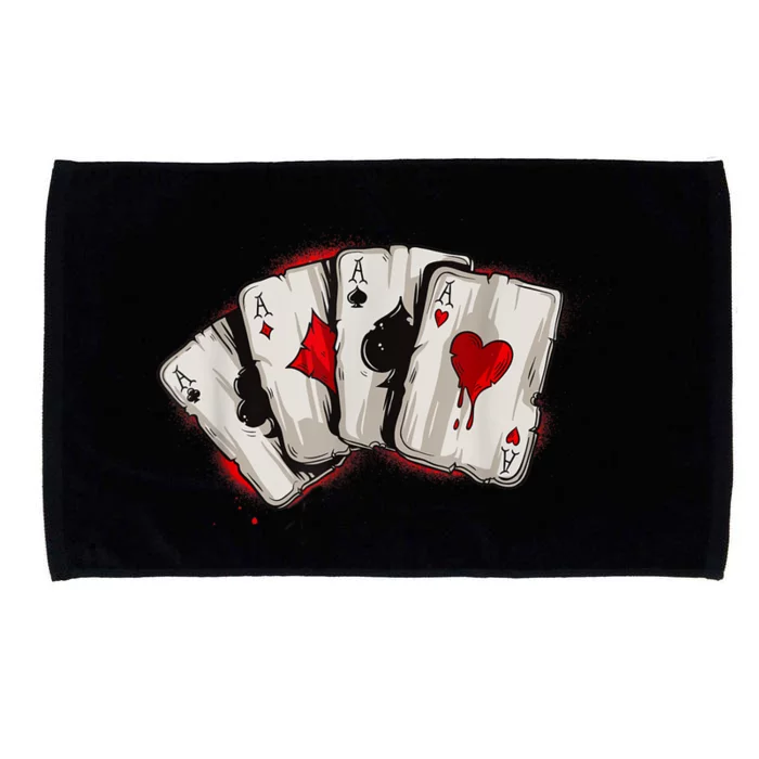 Poker 4 Aces Stud Hands Lucky Souvenir Las Vegas Microfiber Hand Towel