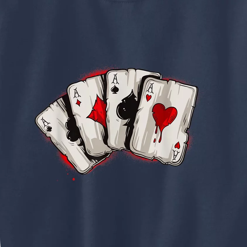 Poker 4 Aces Stud Hands Lucky Souvenir Las Vegas Kids Sweatshirt