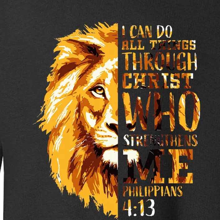 Philippians 413 Christian Bible Verse Gift Lion Husband Toddler Sweatshirt