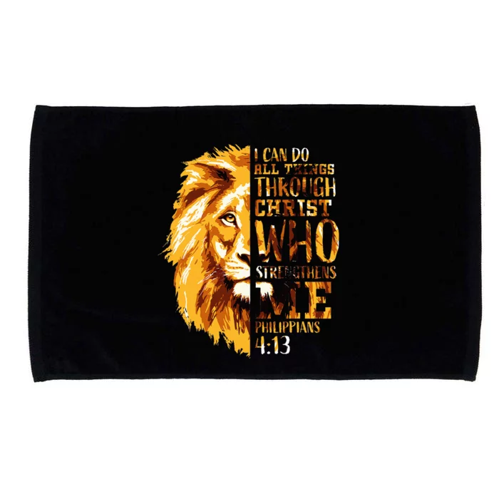 Philippians 413 Christian Bible Verse Gift Lion Husband Microfiber Hand Towel