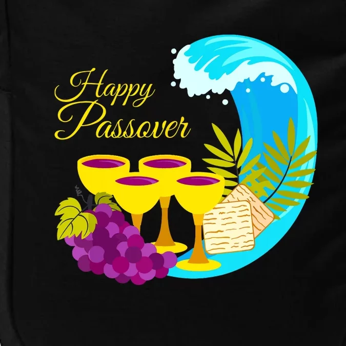 Passover 4 Cups With Matzo And Red Sea Wave Passover Impact Tech Backpack