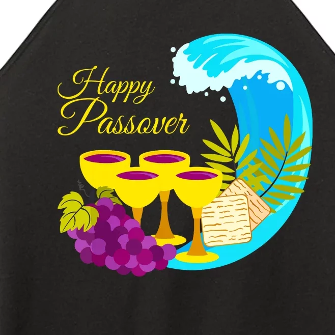 Passover 4 Cups With Matzo And Red Sea Wave Passover Women’s Perfect Tri Rocker Tank