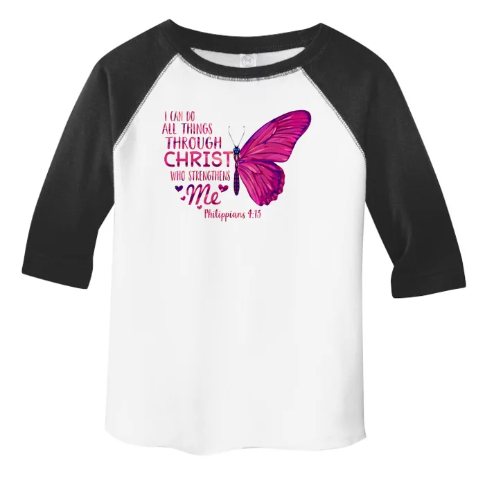 Philippians 4gift13 Christian Bible Verse Gift Butterfly Christ Funny Gift Toddler Fine Jersey T-Shirt