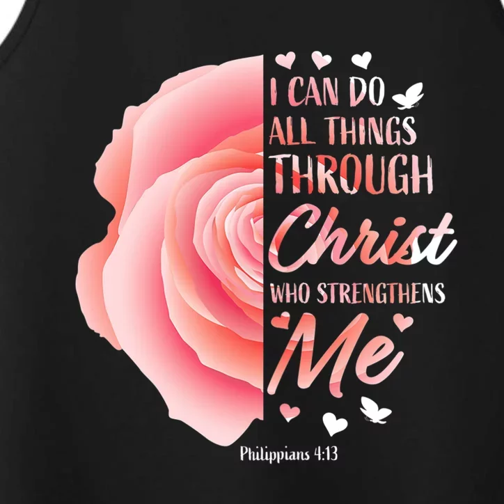 Philippians 413 Christian Bible Verse Religious Gifts Women Performance Tank