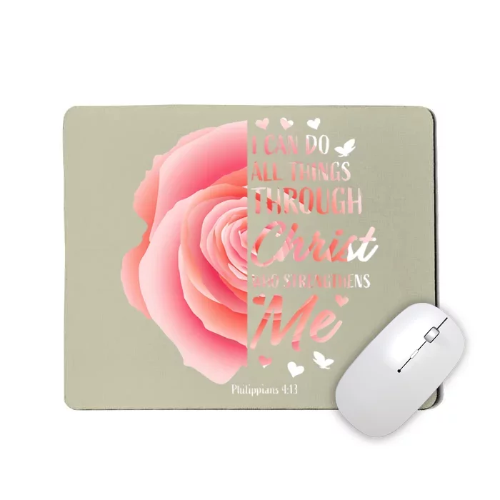 Philippians 413 Christian Bible Verse Religious Gifts Women Mousepad