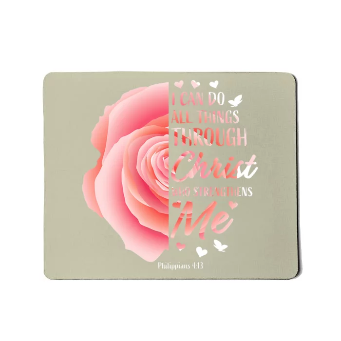 Philippians 413 Christian Bible Verse Religious Gifts Women Mousepad