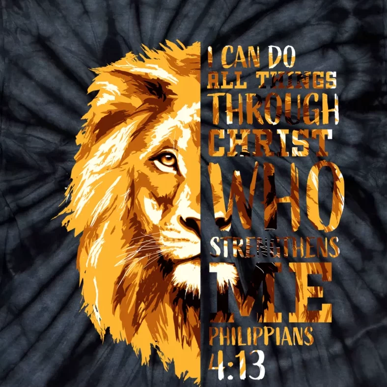 Philippians 4:13 Christian Bible Verse Gift Lion Husband Tie-Dye T-Shirt