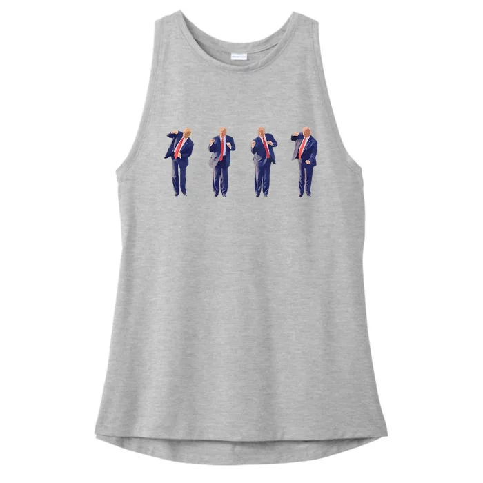 Potus 45 Dance Trump Dance Save America Trump 4547 Ladies Tri-Blend Wicking Tank