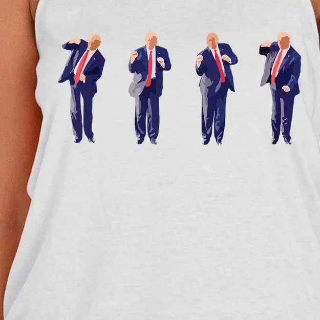 Potus 45 Dance Trump Dance Save America Trump Women's Knotted Racerback Tank