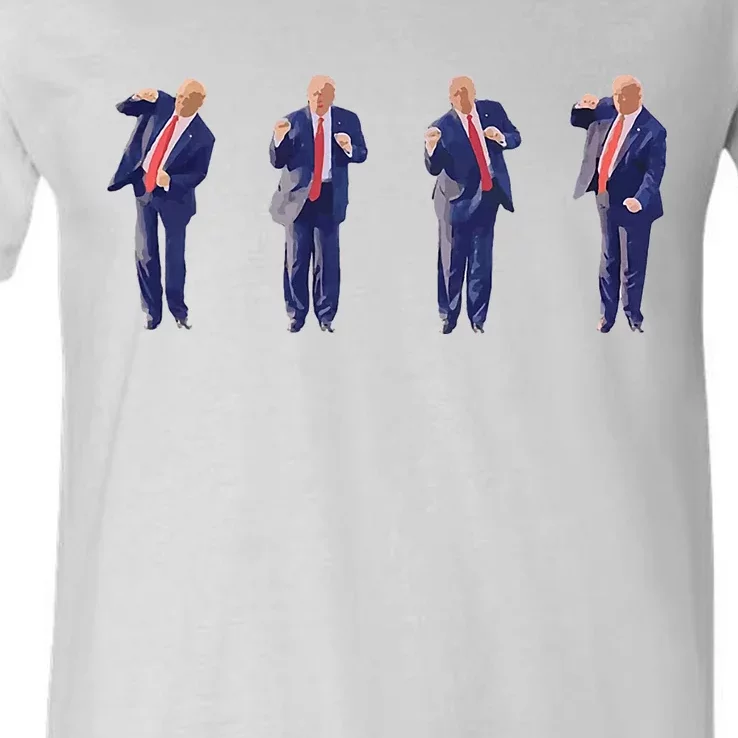 Potus 45 Dance Trump Dance Save America  Trump 4547 V-Neck T-Shirt