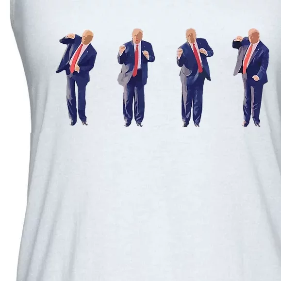 Potus 45 Dance Trump Dance Save America  Trump 4547 Ladies Essential Flowy Tank