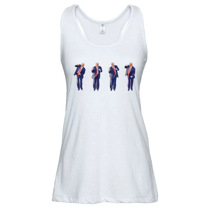 Potus 45 Dance Trump Dance Save America  Trump 4547 Ladies Essential Flowy Tank