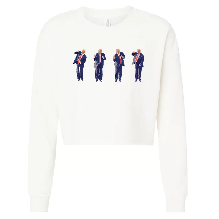 Potus 45 Dance Trump Dance Save America  Trump 4547 Cropped Pullover Crew