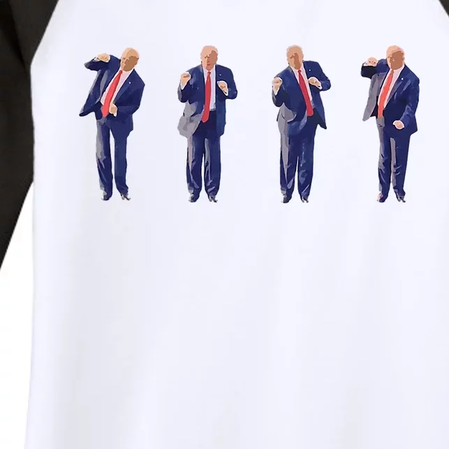 Potus 45 Dance Trump Dance Save America  Trump 4547 Women's Tri-Blend 3/4-Sleeve Raglan Shirt