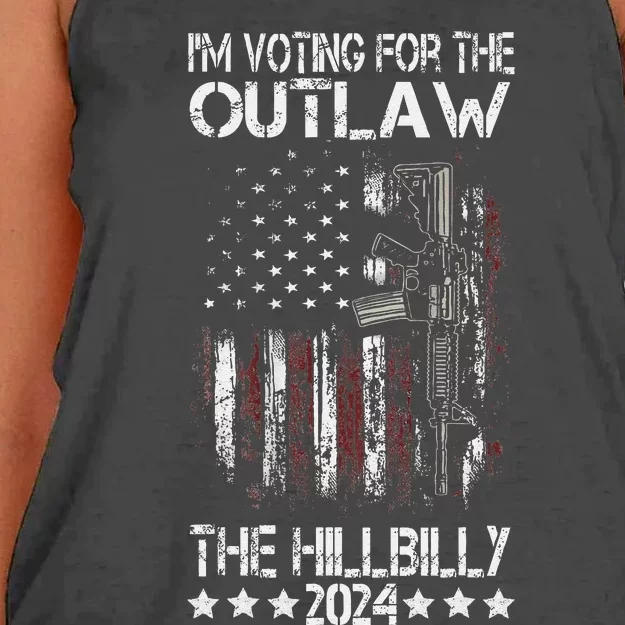 Pro 45 IM Voting For The Outlaw And The Hillbilly 2024 Women's Knotted Racerback Tank