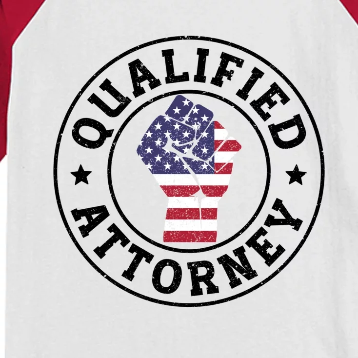 Patriotic 4th July Attorney Cute Gift Kids Colorblock Raglan Jersey