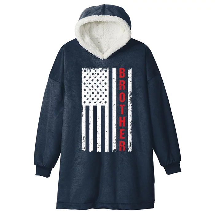 Patriotic 4 July Independence Day Brother Armed Forces Gift Hooded Wearable Blanket