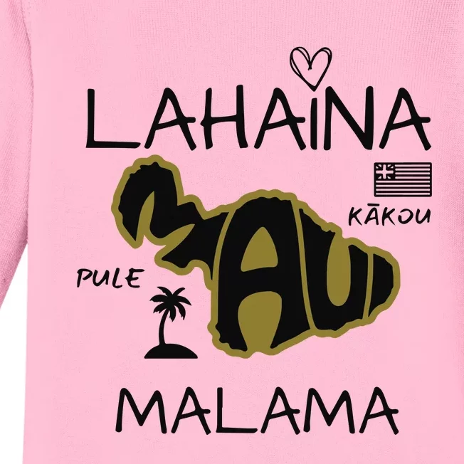 PRAY 4 LAHAINA Malama Maui Strong Baby Long Sleeve Bodysuit