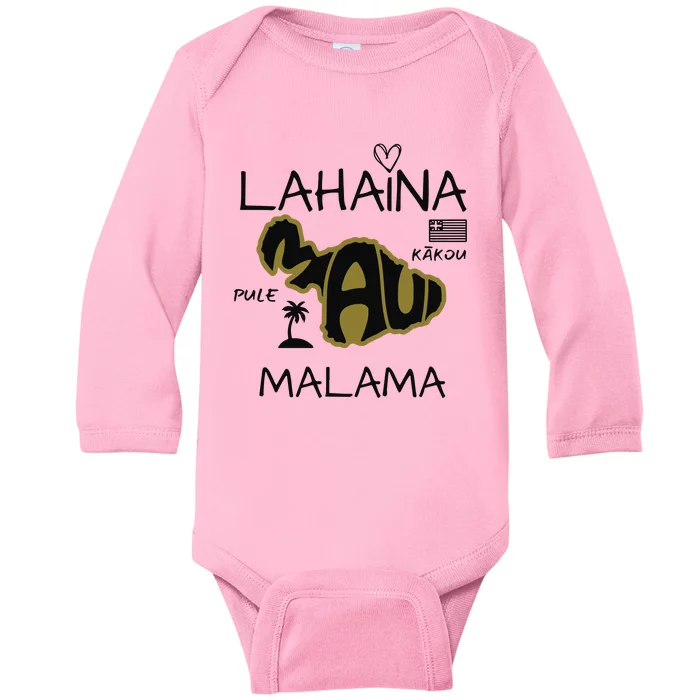 PRAY 4 LAHAINA Malama Maui Strong Baby Long Sleeve Bodysuit