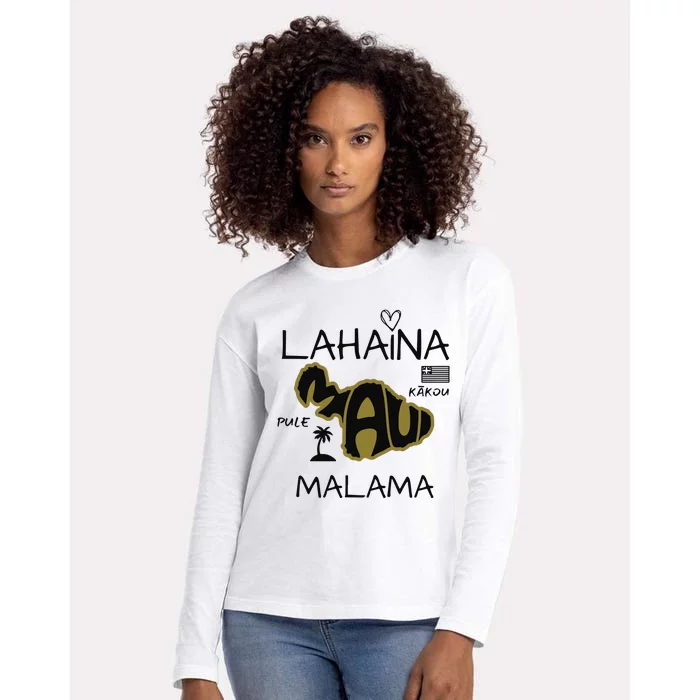 PRAY 4 LAHAINA Malama Maui Strong Womens Cotton Relaxed Long Sleeve T-Shirt