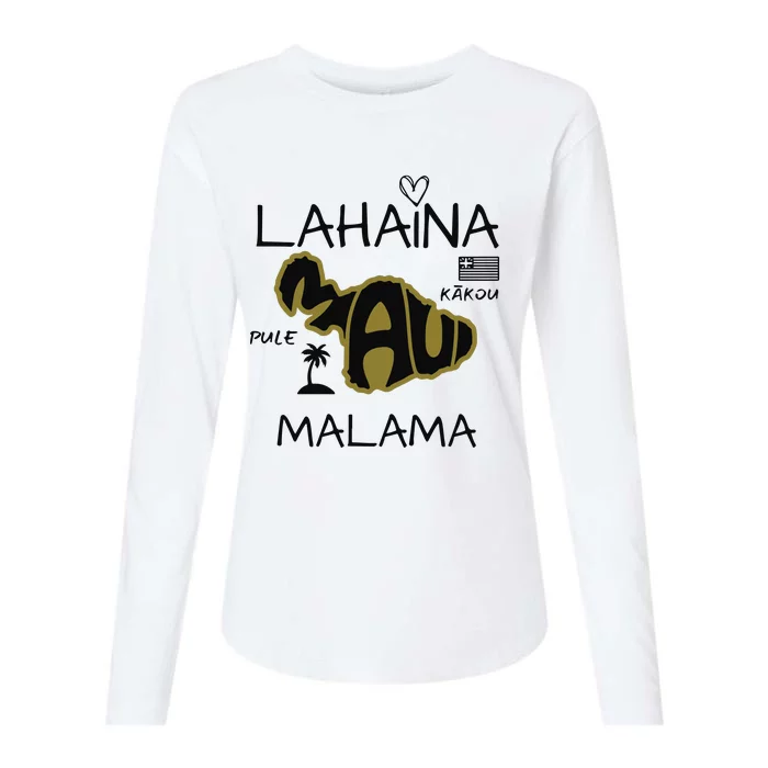 PRAY 4 LAHAINA Malama Maui Strong Womens Cotton Relaxed Long Sleeve T-Shirt