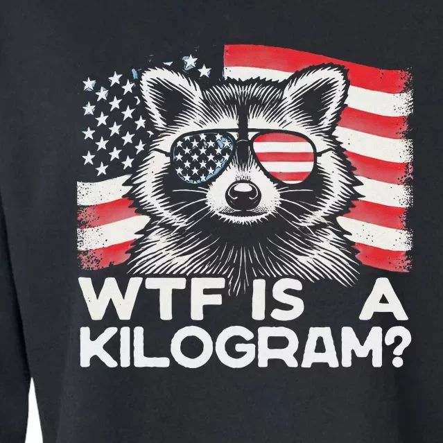 Patriotic 4th Of July Usa Pride Wtf Is A Kilogram Raccoon Cropped Pullover Crew