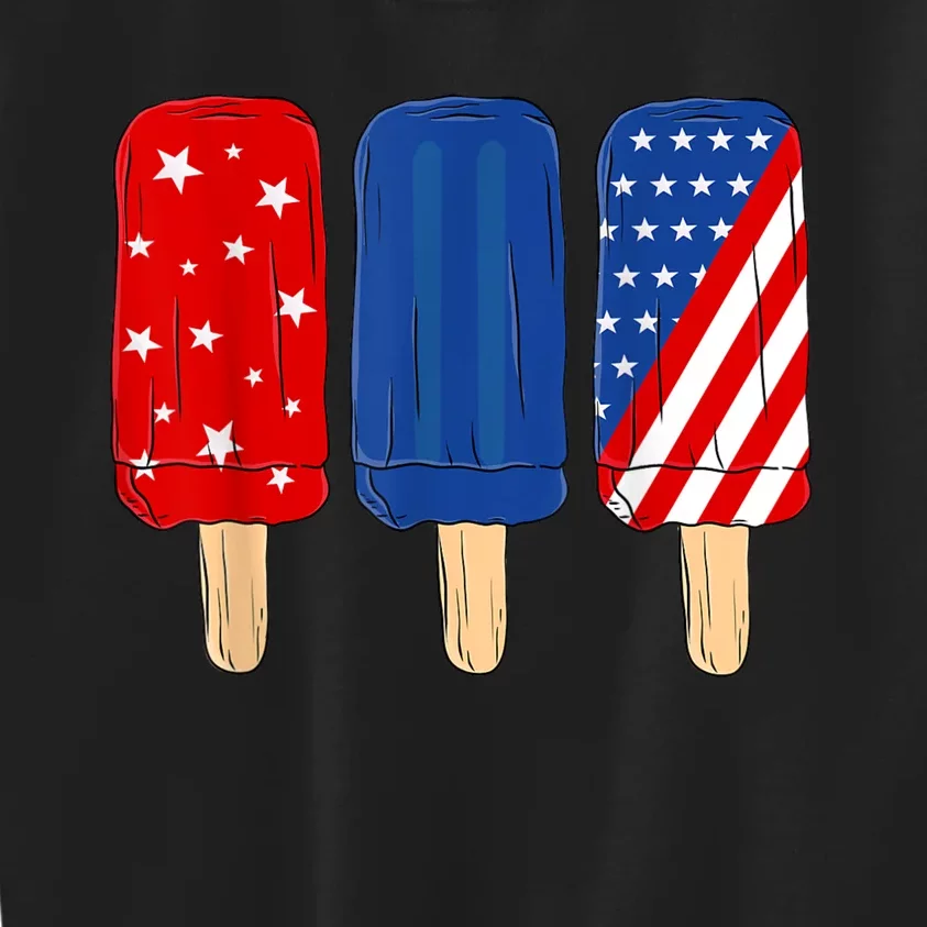 Patriotic 4th Of July Popsicles USA America Flag Summer Kids Sweatshirt