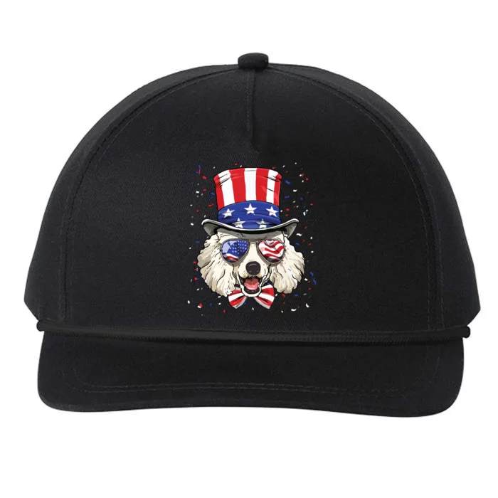 Poodle 4th Of July American Dog USA Flag Snapback Five-Panel Rope Hat