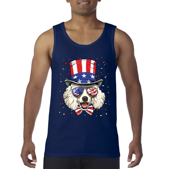 Poodle 4th Of July American Dog USA Flag Tank Top