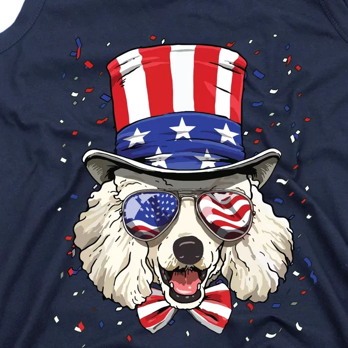 Poodle 4th Of July American Dog USA Flag Tank Top