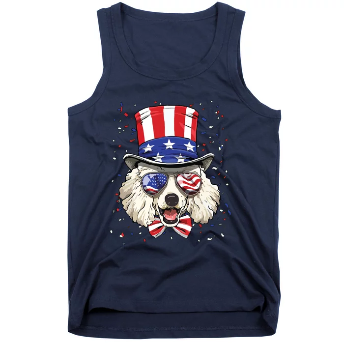 Poodle 4th Of July American Dog USA Flag Tank Top