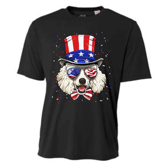 Poodle 4th of July American Dog USA Flag Cooling Performance Crew T-Shirt